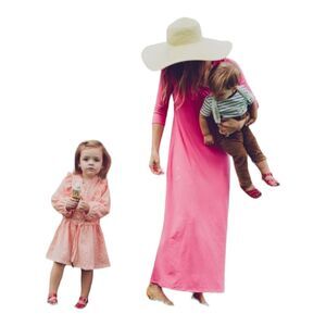 Sonnet James Pink Short Sleeve A PLAY DRESS Midi Length Size S Small